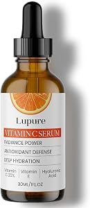 Lupure Professional Vitamin C Face Serum 20%, Anti Aging Facial Super Vit C Serum with Asc