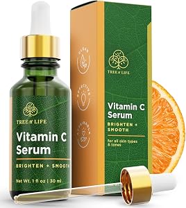 Tree of Life Vitamin C Serum For Face - Brightening Face Oil for Dark & Age Spots - Fo