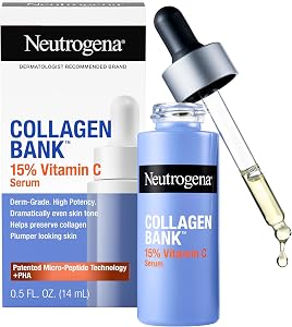 Neutrogena Collagen Bank 15% Vitamin C Face Serum, Vitamin C Serum for Face Helps Build Co